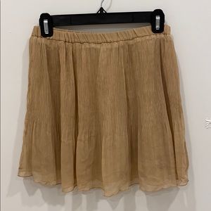 Taupe Chiffon Mini A-line Skirt